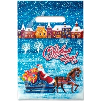 Пакет с вырубной неусиленной ручкой 20х30 (30) Интерпак НГ (Снегопад) Россия 2200000287052 ВНР25965