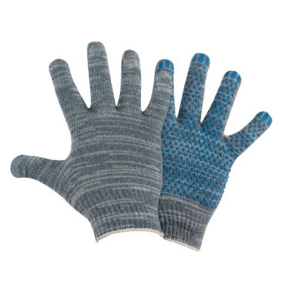 Перчатки трикотажные 10кл 5ти нитка ПВХ РОМБ (серый) Перчатки трикотажные 10кл 5ти нитка ПВХ РОМБ (серый)