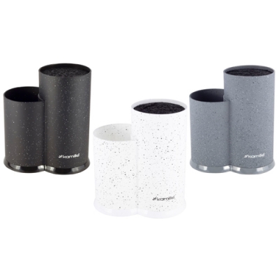 Подставка для ножей и кухонных принадлежностей двойная 22см (чёрный мр., мр., белый мр..) (7607) Подставка для ножей и кухонных принадлежностей двойная 22см (чёрный мр., мр., белый мр..) (7607)