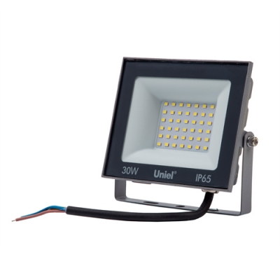 Прожектор светодиодный. Дневной свет (6500K). Корпус серый. TM UnielULF-F23-30W/6500K IP65 160-240V