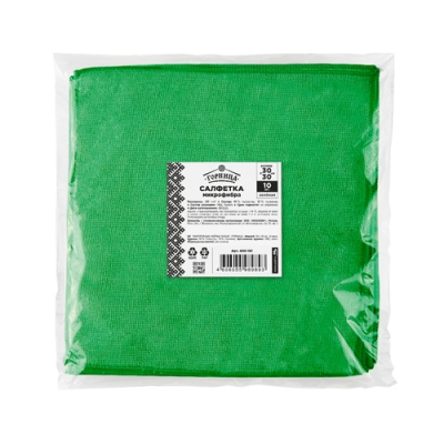 Салфетка Микрофибра Горница 406-191, 30 х 30 см, 10 шт, зеленая Салфетка Микрофибра Горница 406-191, 30 х 30 см, 10 шт, зеленая