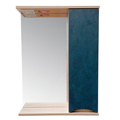 Шкаф зеркальный "Женева -50" со свет ,дуб сонома -бетон серый, правый г. Пенза