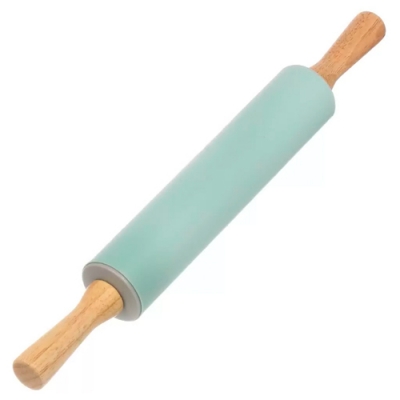 Скалка дерево, силикон, 42х5х5 см, Y4-8707 (481629)