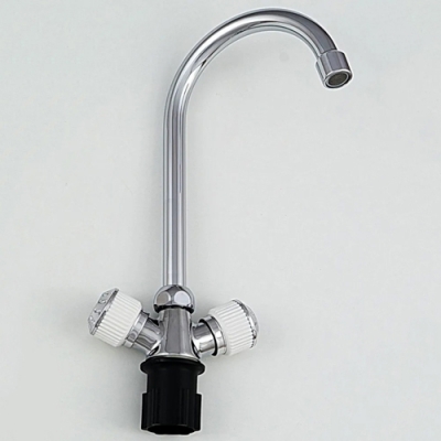 Смеситель для кухни с высоким изливом Цвет: Хром/ белый "POTATO" B59-356A