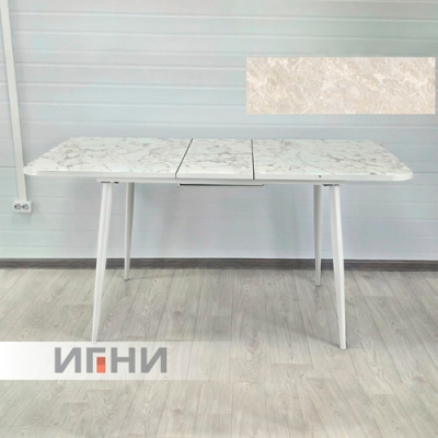 стол 1240*750/300 (вставка бабочка) форма 2 Пластик, королевский опал светлый (металлокарка (297)
