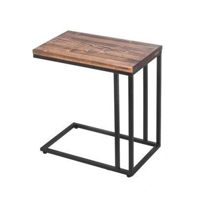 Столик прикроватный метал каркас, массив дер.,420х300х620(28)с полкой 150х300х18(грец орех), 2К-025д