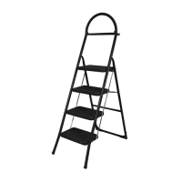 Стремянка с широкими ступенями Nika СМБ-П4/Ч черный