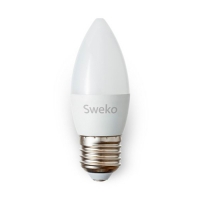 Светодиодная лампа Sweko 42 серия 42LED-C35-7W-230-3000K-E27-P Светодиодная лампа Sweko 42 серия 42LED-C35-7W-230-3000K-E27-P