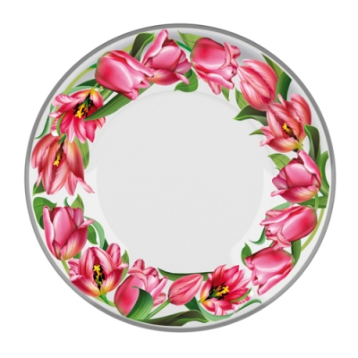 Тарелка 1шт. арт.887/1-Д "Тюльпаны"
