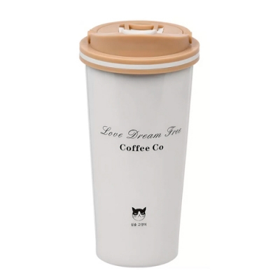 Термокружка нерж, 0.5 л, с ручкой Coffee Co, белый, Y4-11682 (517097)