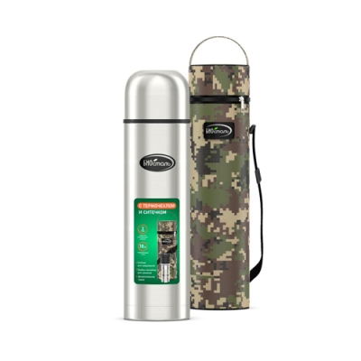 Термос "BIOSTAL-ОХОТА" у/г с термочехлом NBP-1200BZ, пробка с ситечком БИОСТАЛЬ