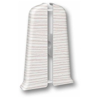 Торцевые (пара) для плинтуса 70мм "Деконика", 255 Ясень бьянко