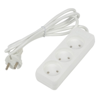 Удлинитель серии Ultra, шнур 2м., 3 гнезда, 10A, б/з. Белый. TM UnielS-CU3-2 WHITE UL-00009981