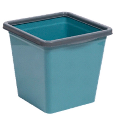 Ведро для мусора с фиксатором квадратное 14л (бирюзово-синий/серый)