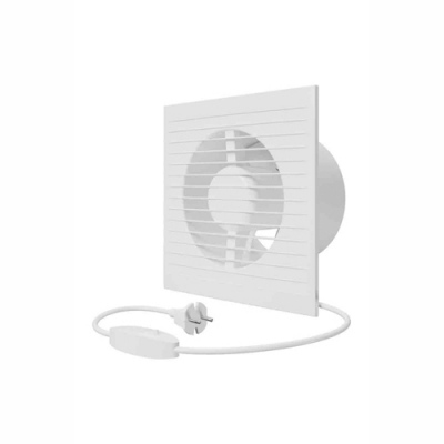 Вентилятор накладной A D125 выключатель с вилкой AURAMAX Вентилятор накладной A D125 выключатель с вилкой AURAMAX