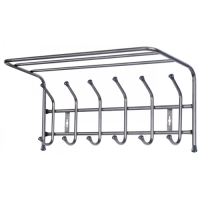 Вешалка настенная с полкой 600*238*268 мм (6 крючков) ВП6/БЖ бежевый металлик