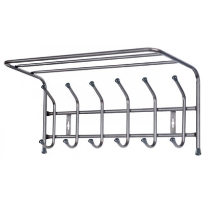 Вешалка настенная с полкой 600*238*268 мм (6 крючков) ВП6/БЖ бежевый металлик