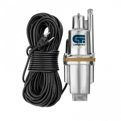 Вибрационный насос СВН300-25, верхний забор, 300 Вт, напор 75 м, 1200 л/ч, кабель 25 м// Сибртех арт