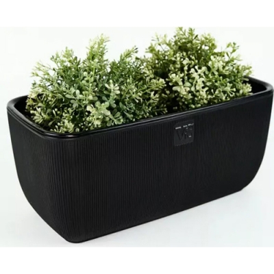 Ящик балконный с дренажной системой Фабио VipSet 9,5л черный (AMBF-9,5-11)