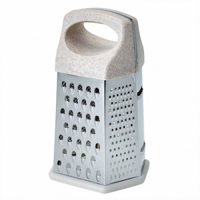 BE-089 Терка 6 граней 20см с пластиковой ручкой (нерж.сталь) (72)