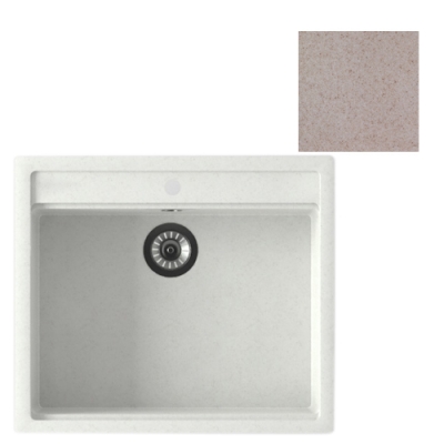Мойка GranAlliance G-21 (560 х500мм) бежевая с сифоном