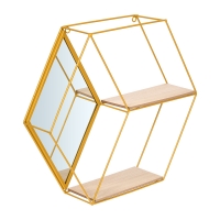 Подвесная полка-зеркало "Ромб", 46*10*40 см, золото QWERTY/4 73863