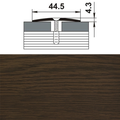 Профиль стыкоперекрывающий ПС 04. 1350.091 дуб темный