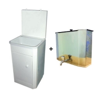 Умывальник Дачный (оцинков.) белый (Р-5Р-Б-П) в комплекте с бачком 17л с пласт.мойкой