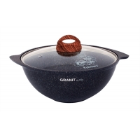 Казан для плова 4,5л со стекл. крышкой, АП линия Granit ultra (blue) Kukmara