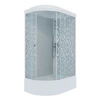 ДК "Коралл 120*80 А" прав., 1/4 круга, низ. подд., Белый, Мозаика, ДН4 (7 мест)