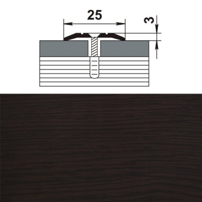 Профиль стыкоперекрывающий ПС 01.1350.095 дуб венге