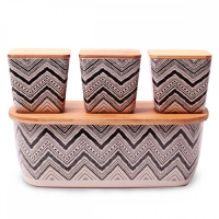 Хлебница из бамбукового волокна 36х20.2х13.5см с бамбуковой крышкой и набором ёмкостей 11х11х10.6см