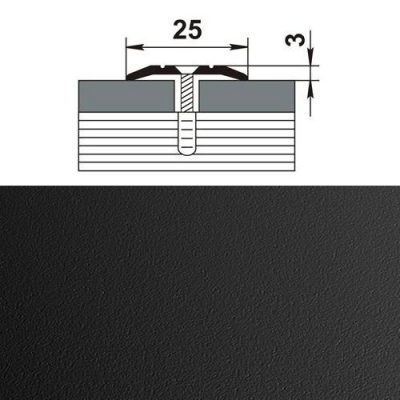 Профиль стыкоперекрывающий ПС 01.900.15 черный Профиль стыкоперекрывающий ПС 01.900.15 черный