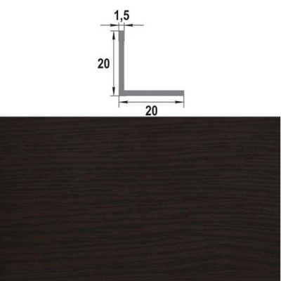 Профиль уголок 20*20*1,5 Уп 06-27.2700.595 дуб венге