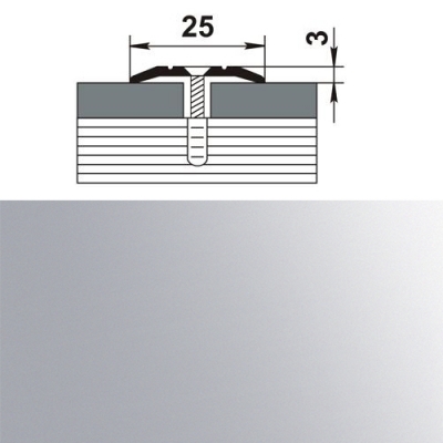 Профиль стыкоперекрывающий ПС 01.1800.01л серебро