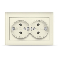 Розетка двухмест. Бриллиант, с/з, с/у, 16А, 220В, слоновая кость (7948752) Розетка двухмест. Бриллиант, с/з, с/у, 16А, 220В, слоновая кость (7948752)