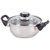 Кастрюля из нерж стали с крышкой (стекло) BAK-01, 1,4 л, ручки - бакелит, , без ТМ арт.985870 Кастрюля из нерж стали с крышкой (стекло) BAK-01, 1,4 л, ручки - бакелит, , без ТМ арт.985870