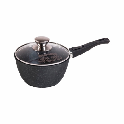 Ковш 1,2л АП Гранит black со съемной ручкой и стеклянной крышкой арт. 081802 Ковш 1,2л АП Гранит black со съемной ручкой и стеклянной крышкой арт. 081802