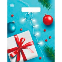 Пакет с вырубной неусиленной ручкой 23х30 (30) Тико НГ (Подарок и шарики) ВНР49693