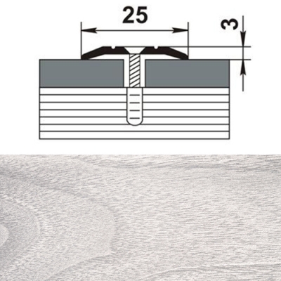 Профиль стыкоперекрывающий ПС 01.1800.106 ясень белый