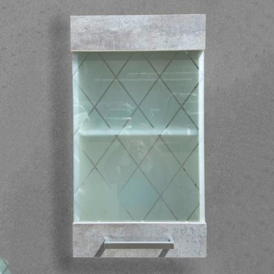 Шкаф для посуды "СУРА" 40 со стеклом , цемент светлый (фасад) г. Пенза