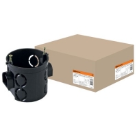 Установочная коробка СП D68х62мм, углубленная, саморезы, стыковочные узлы, черная, IP20, TDM (SQ1402 Установочная коробка СП D68х62мм, углубленная, саморезы, стыковочные узлы, черная, IP20, TDM (SQ1402