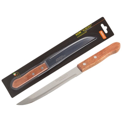 Нож с деревянной рукояткой ALBERO MAL-03AL универсальный, 15 см арт.005167