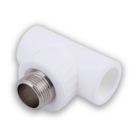 Тройник переходной с нар. резьбой 25х1/2х25 (60/15) (Valfex) БЕЛЫЙ