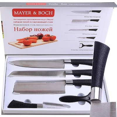 30739 Набор ножей 5 пр, с топориком МВ (х12) "MAYER & BOCH"