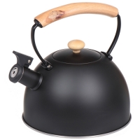 Чайник нерж 3л со свистком, ручка металл и дерево, черный Daniks MSY-078B Чайник нерж 3л со свистком, ручка металл и дерево, черный Daniks MSY-078B