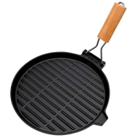 Сковорода-гриль чугунная с деревянной складн.руч. круглая, PADELLA, диа 27 см,Mallony арт.985059 Сковорода-гриль чугунная с деревянной складн.руч. круглая, PADELLA, диа 27 см,Mallony арт.985059