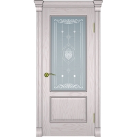 Дверь филенчатая Квадро-21 Ясень эмаль белая 2000*600 стекло