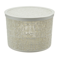 Коробка БЯЗЬ с крышкой D22см 4,5л белый ротанг М2329