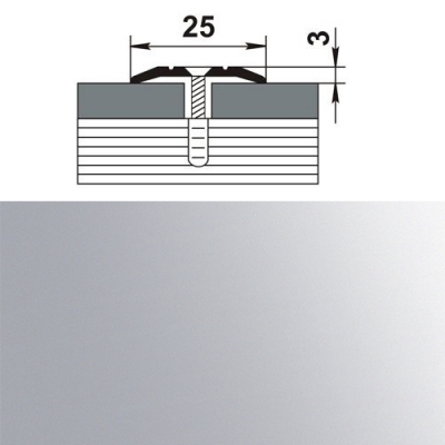 Профиль стыкоперекрывающий ПС 01.1350.01л серебро люкс